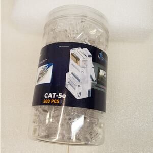 RJ45 CAT-5e Pass-Through Network Cable Connectors Jar – 200 PCS